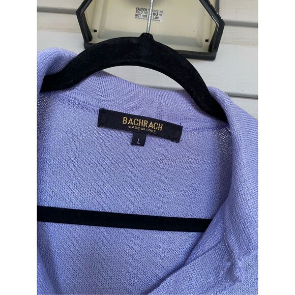 Bachrach Lavender Purple Knit Italian Polo Size Large - Picture 2 of 5